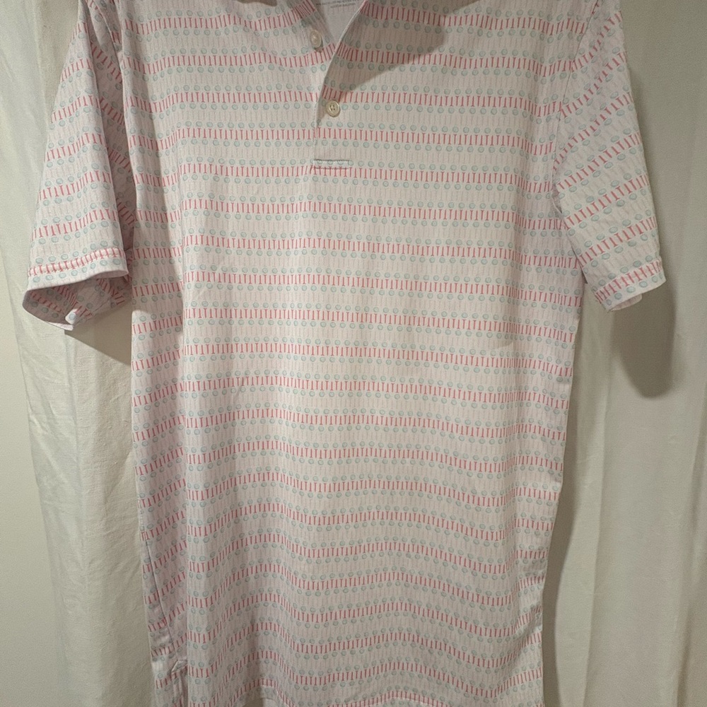 Men's Souther Tide Polo Shirt - White and Pink